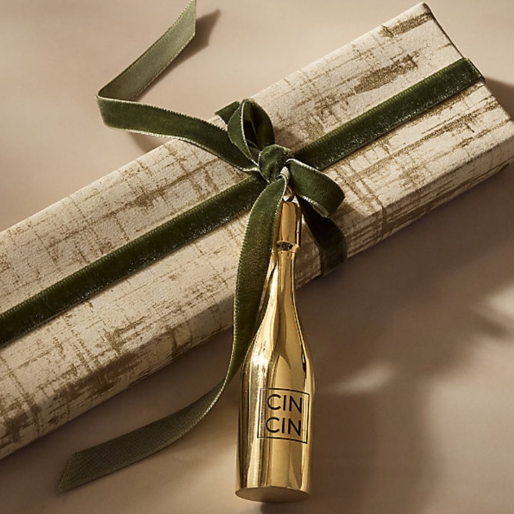 New! 🍾CB2 Unlacquered Brass Champagne Bottle